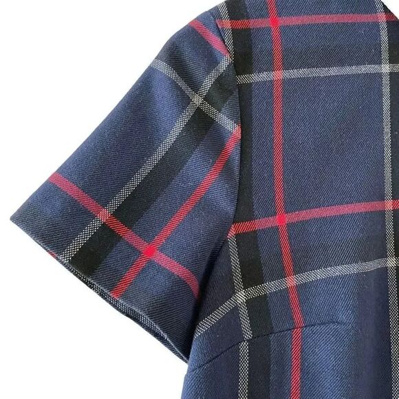 Mohito Multicolor Tunic Short Sleeves Plaid Scholar Collegiate Preppy Soft Zippe - Picture 5 of 12